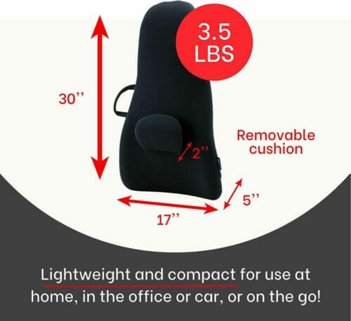 Obusforme HighBack Backrest Support dimensions